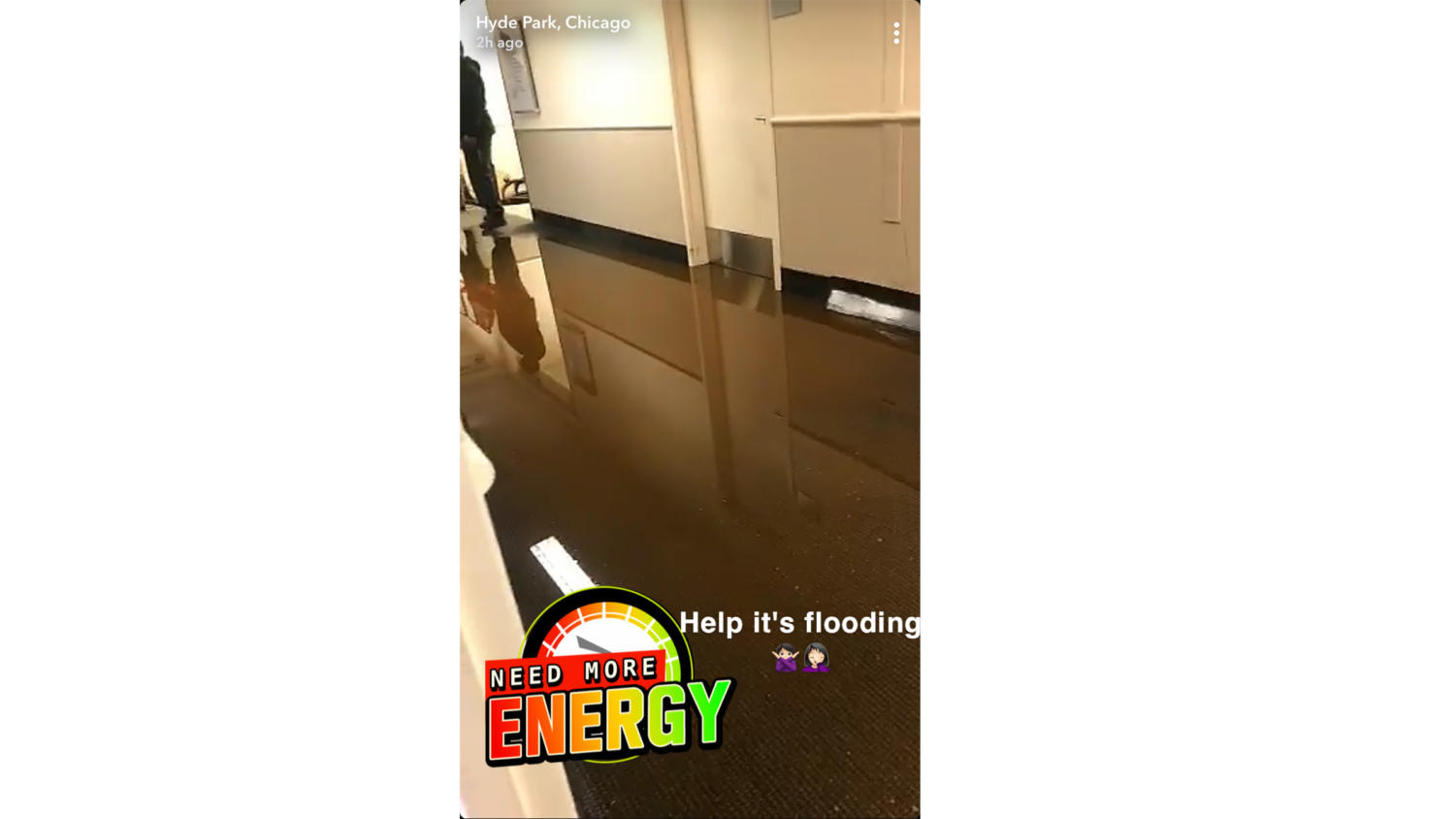 A video of flooding at the Billings Hospital building was posted to Snapchat.