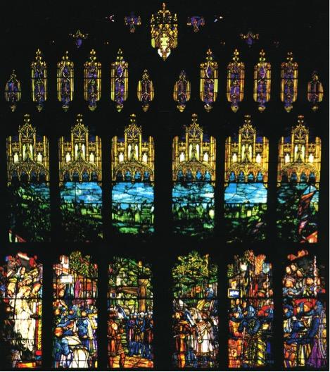 Prior to its conversion into a dining hall, Bartlett featured a colorful display of Ivanhoe stained glass windows, which was placed into storage in 2001. 