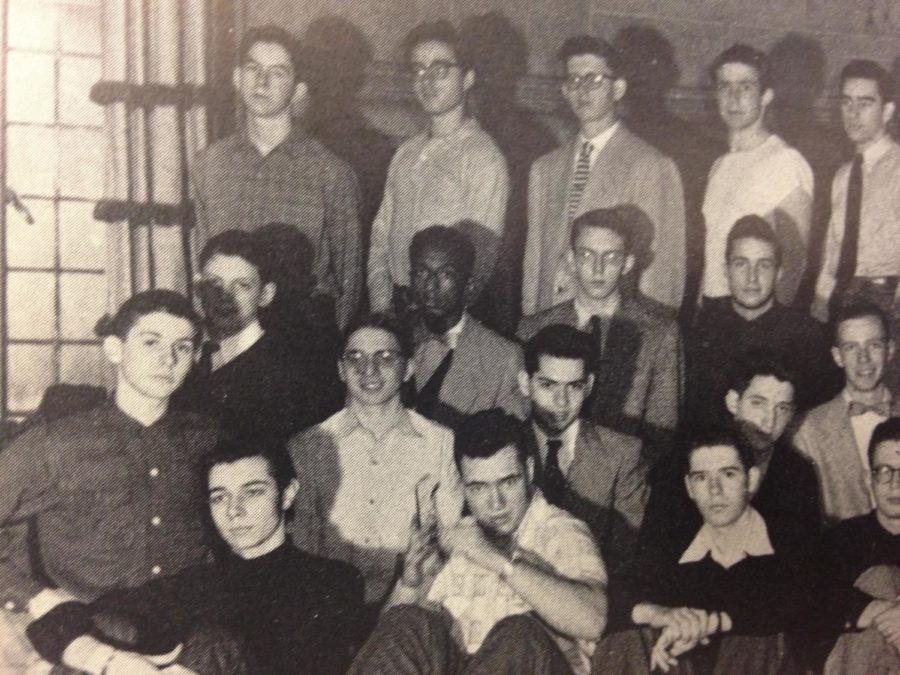 15-year-old+Philip+Glass+%28middle+row%2C+far+left%29+in+a+Coulter+House+yearbook+photo%2C+circa+1952.