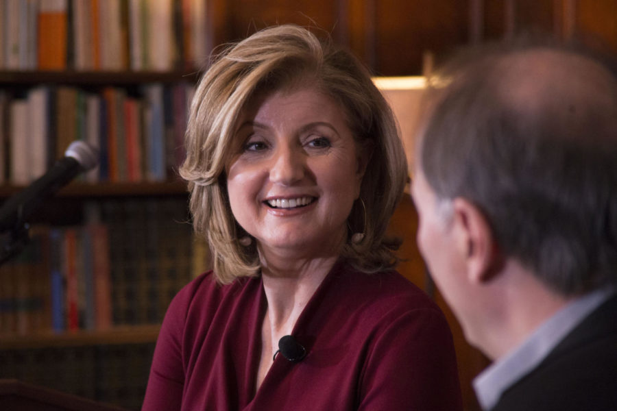 Arianna Huffington discusses her new book  The Sleep Revolution  with IOP Director David Axelrod at the Quadrangle Club.