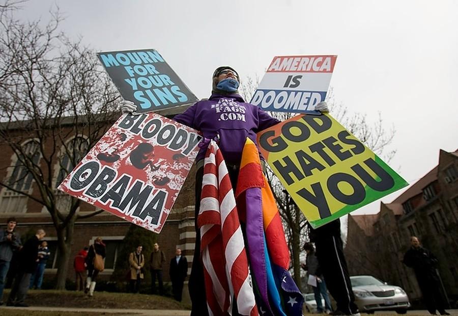 Westboro Baptist Church picketed on campus in 2009.