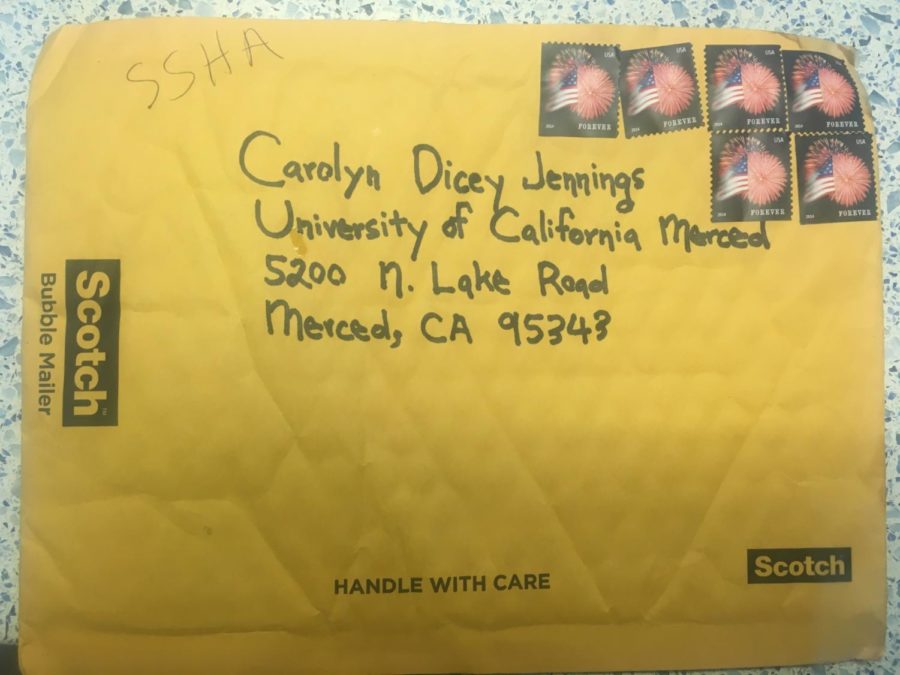 One of four packages sent to academics over the summer.