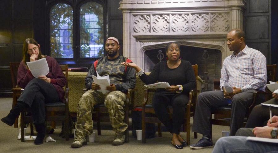 On Oct. 3 Rev. Julie Less, Haroon Garel, Naomi Davis, and Shannon Bennett (from left to right) engage in a panel discussion on the community benefits of the Obama Presidential Library.