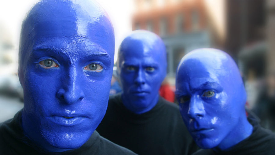 The+Blue+Man+Group+uses+avocado-based+cerulean+paint+to+achieve+their+signature+look.