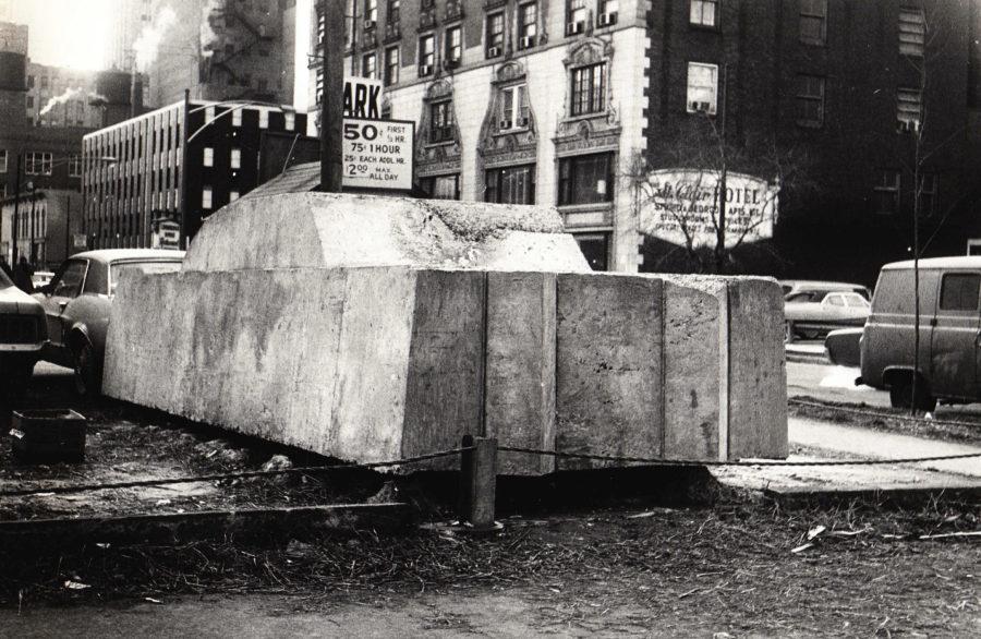 The sculpture in January 1970, the month during which it was encased in concrete.