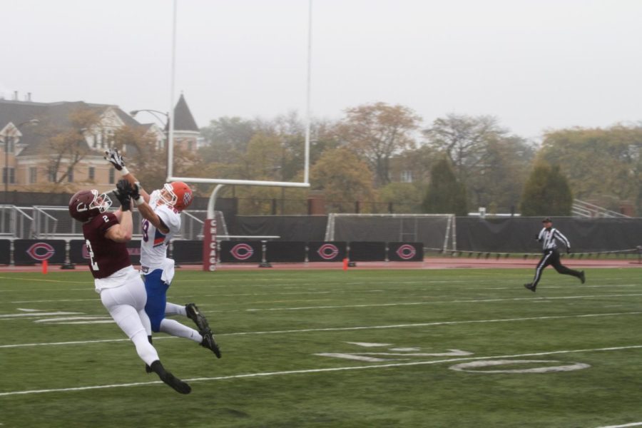Fourth-year wide receiver Jamie Rieger prepares to catch a pass.