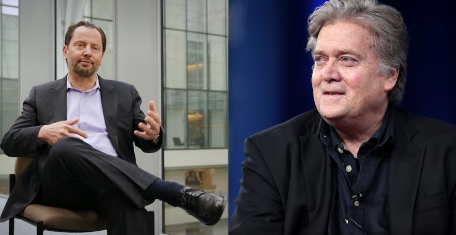 Steve Bannon (right) has accepted an invitation from Booth Professor Luigi Zingales (left) to speak on campus.