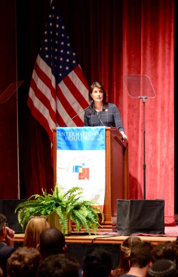 Nikki Haley, the United States’ Ambassador to the UN, presents a short address to students about the value of the UN at a time of tense foreign and domestic relations.