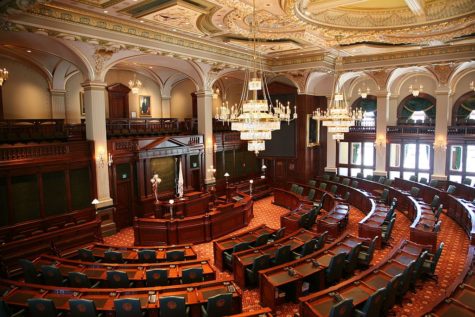 The chambers of the Illinois House of Representatives.