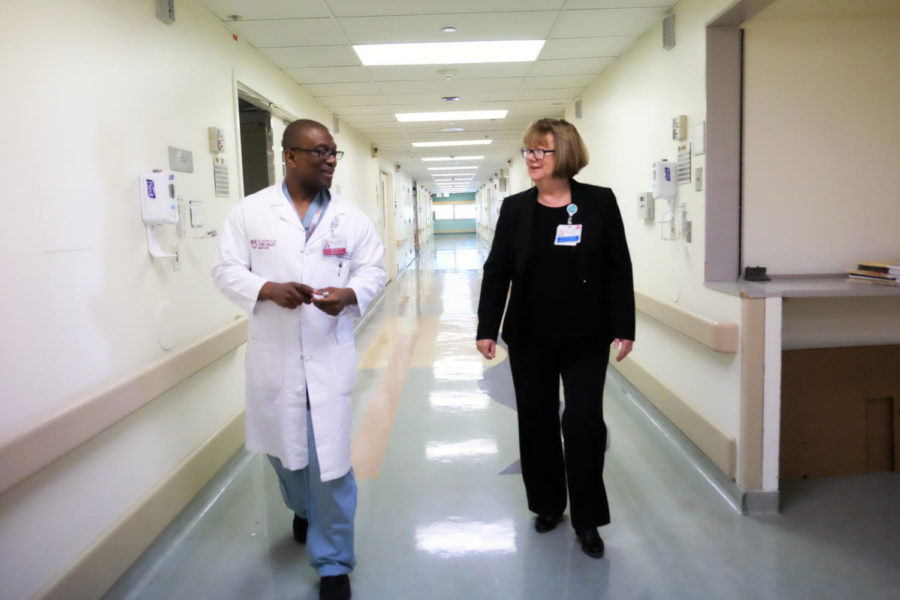 Debra Allen (right) is UChicago Medicine’s clinical director of trauma, and Dr. Ken Wilson (left) is the deputy director of trauma.