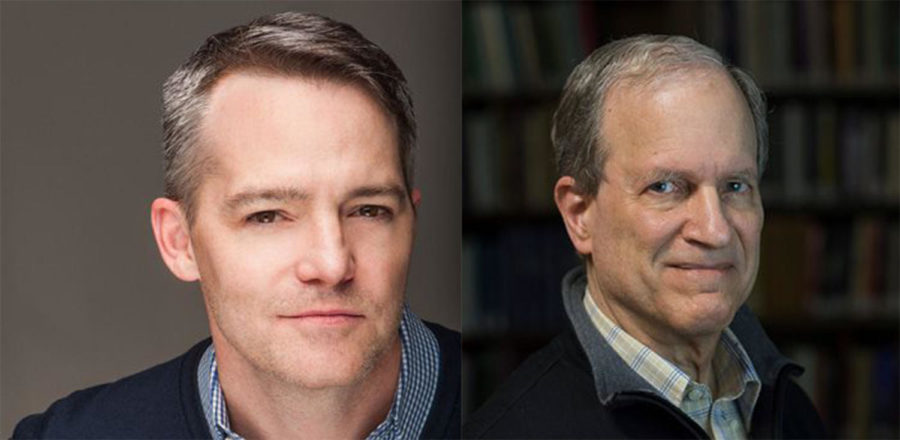 Professor Doyal Harper, right, won the Norman Maclean Faculty Award, while John McGinn (A.B. ’90), left, will receive the 2018 Alumni Service Medal.