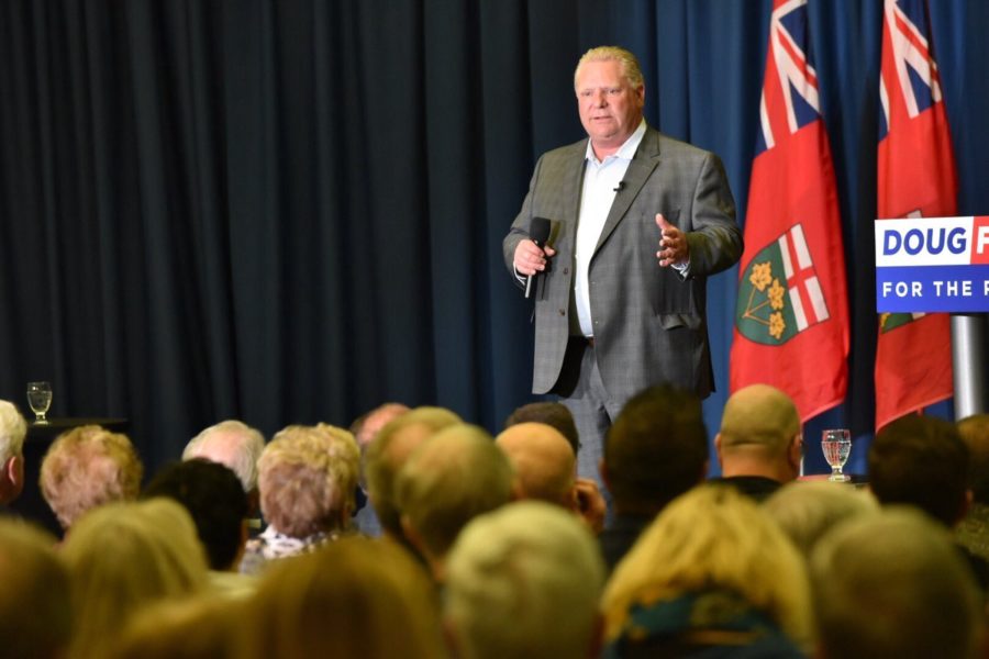 Doug Ford campaigning in Sudbury, Ontario on May 3, 2018.
