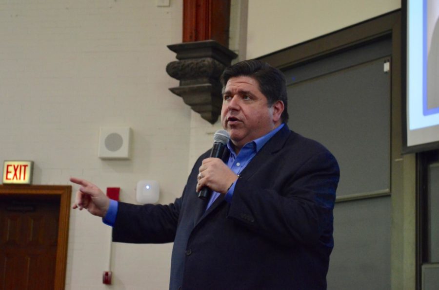 JB Pritzker, billionaire venture capitalist and Democratic candidate for Illinois governor, speaks at the College Democrats of America Summer Convention in Kent auditorium.