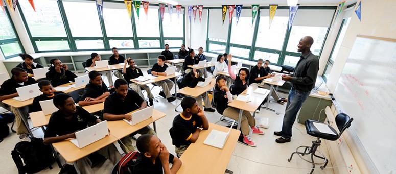 A classroom at UChicago Charters Carter G. Woodson campus