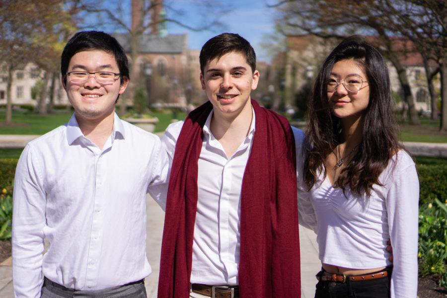 Reformed Slate candidates David Liang, Kyle Shishkin, and Anya Wang.