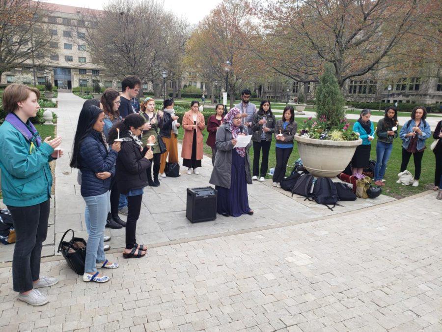 The+UChicago+South+Asian+Students+Association+held+a+vigil+on+Thursday+afternoon+on+the+main+quad+in+memory+of+the+over+350+killed+in+Sri+Lanka+on+Easter+Sunday+less+than+a+week+beforehand.