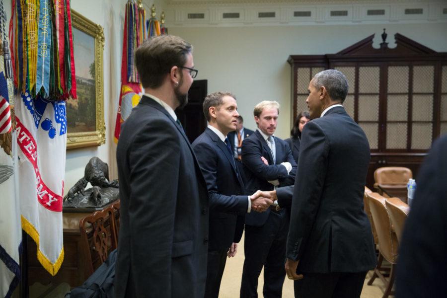 IOP Communications Director Matt Jaffe with former President Barack Obama.