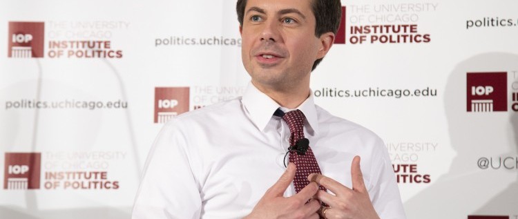 Mayor of South Bend, and Democratic presidential candidate Pete Buttigieg speaks at the IOP.