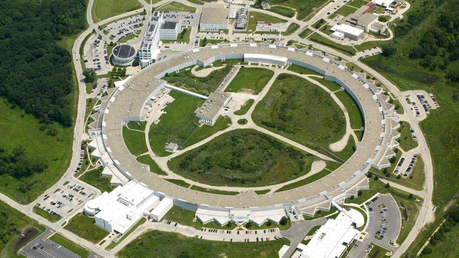 An aerial view of part of Argonne National Laboratory.