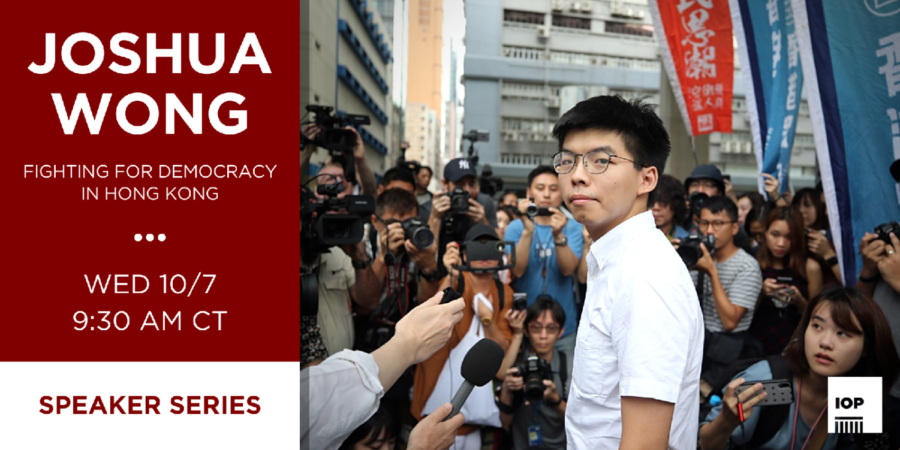 Hong Kong democracy activist Joshua Wong spoke at the IOP on October 7th, 2020.