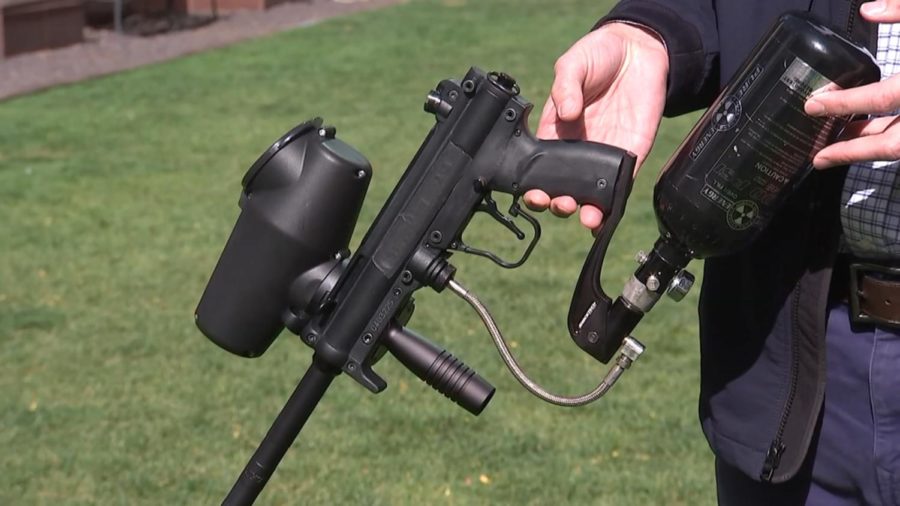 A paintball gun. Courtesy of NBC Chicago.