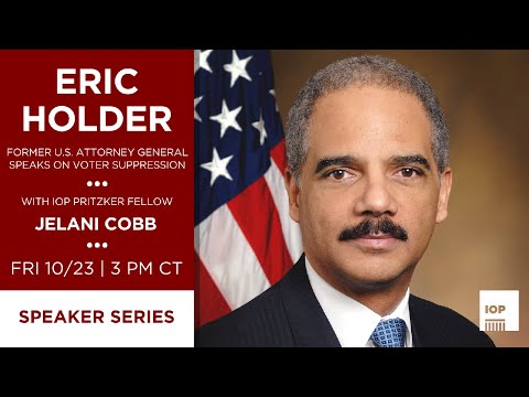 Eric Holder spoke at the IOP in advance of the 2020 Presidential Election.