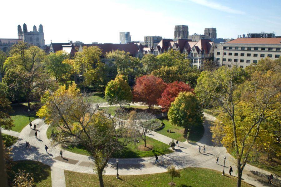 Aerial Shot of Campus in the Fall