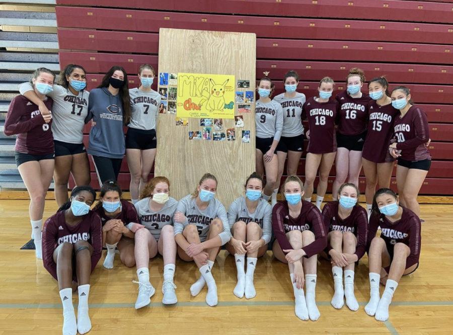 In+lieu+of+traditional+Senior+Day+ceremonies%2C+teams+celebrated+their+graduating+players+in+masked+and+parred-down+ways%2C+like+the+womens+volleyball+team+above.