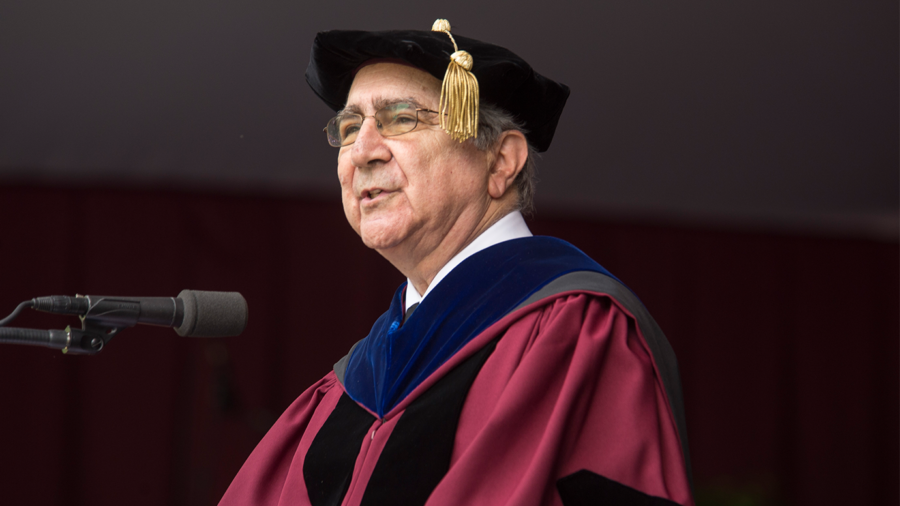 Hugo Sonnenschein speaking at the Universitys 523rd Convocation on June 13, 2015.