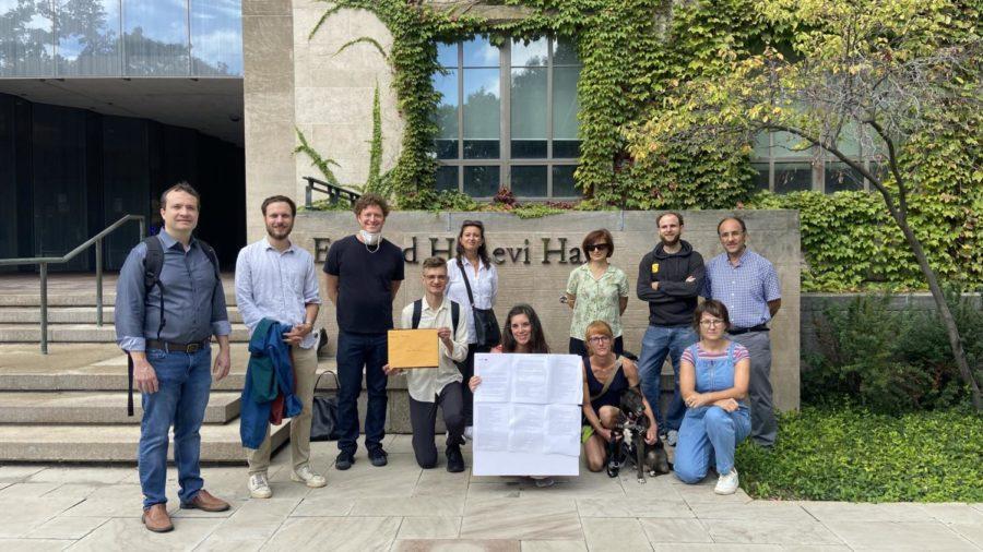 Faculty Forward members at UChicago delivered a petition to the university’s president demanding equal pay for equal work and parental leave for part-timers.