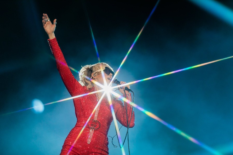 Miley Cyrus performs at Lollapalooza.