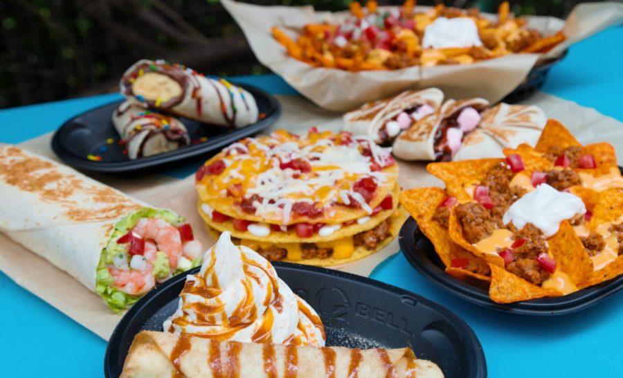 An+array+of+dishes+from+the+Taco+Bell+Cantina+menu.