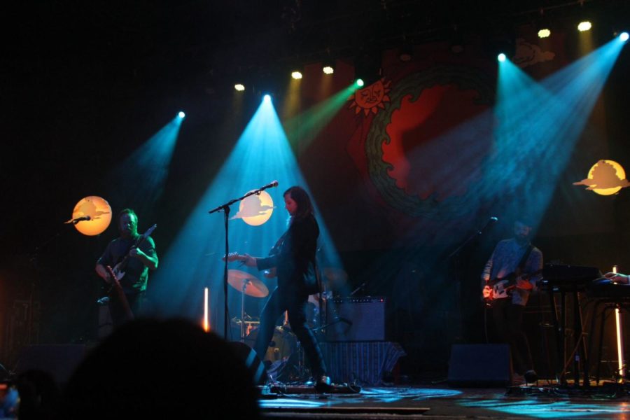 On April 29, Fruit Bats performed in Thalia Hall, contrasting their neon lights with the Gothic architecture in a way that reflected their indie-folk style.