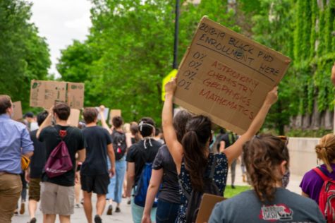 Protesters marched in Hyde Park during the #Strike4BlackLives March led by STEM departments at UChicago on June 10, 2020.