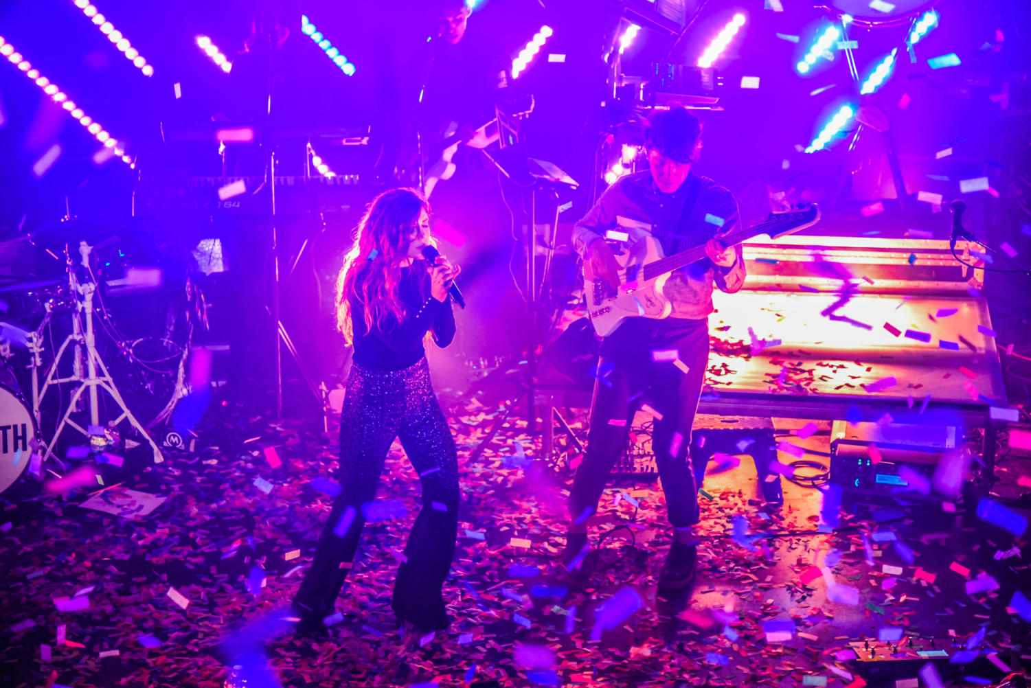 Confetti fills the Metro on Saturday as Echosmith performs their hit song Cool Kids.