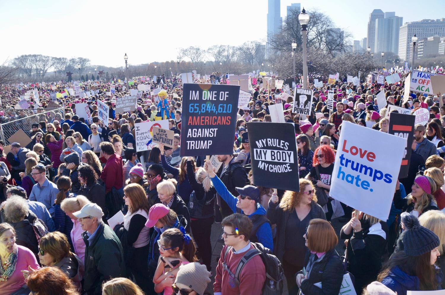 Over 250,000 people made their way to Grant Park for a rally before the Women’s March in Chicago on Janurary 21st.