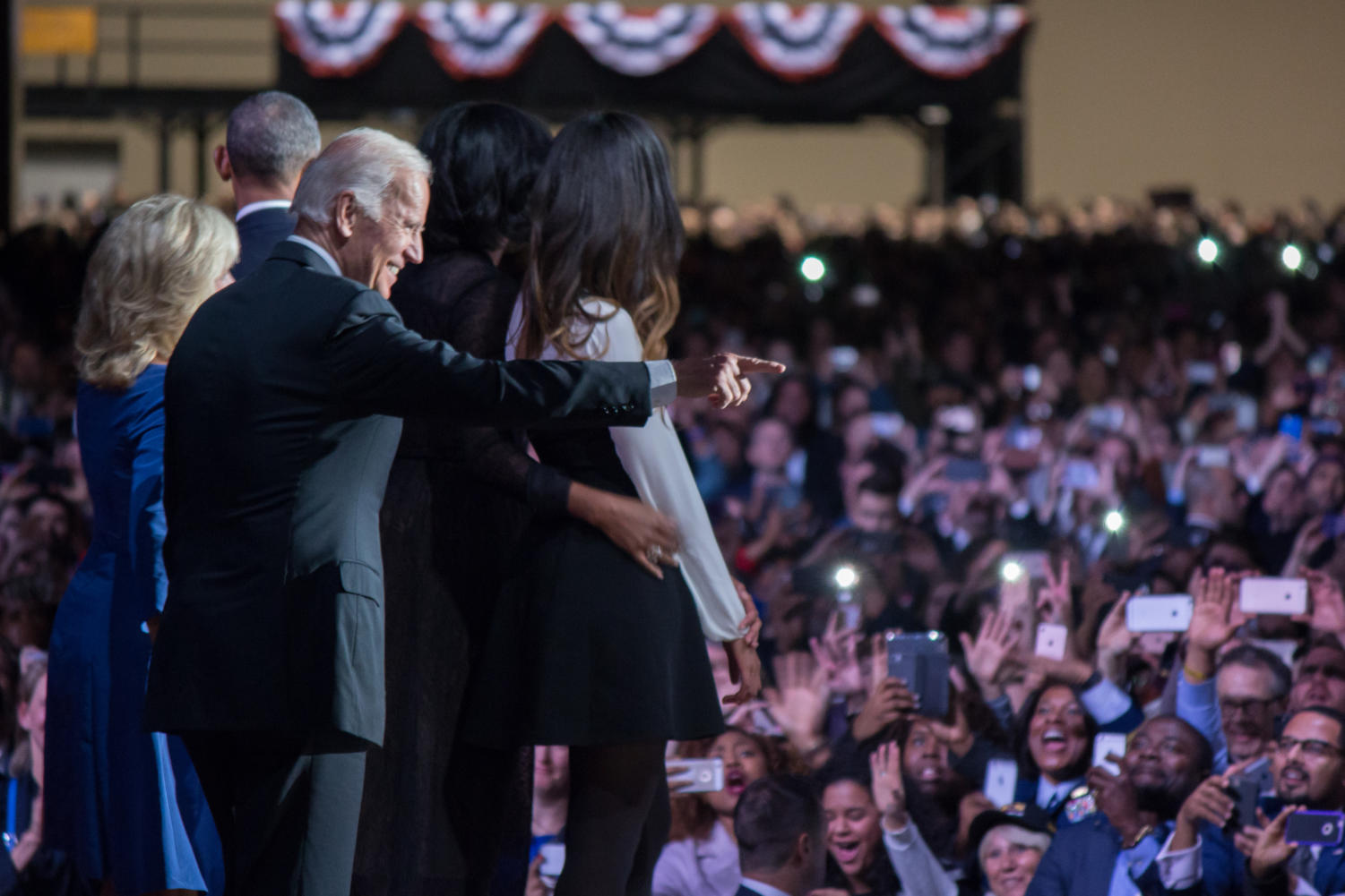 Biden greets the crowd.