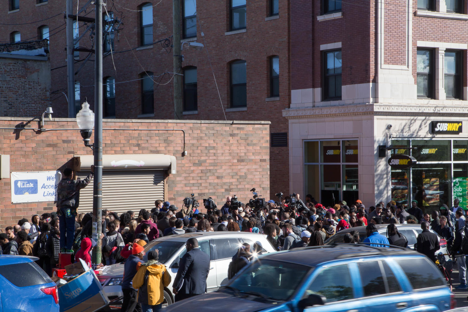 The rally drew a crowd of over 200 people.