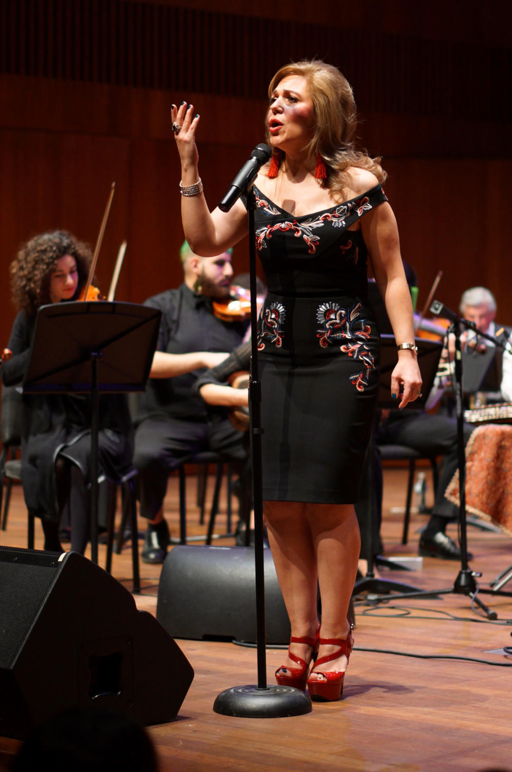 Singer Gilda Amini performs at the Persian Concert.