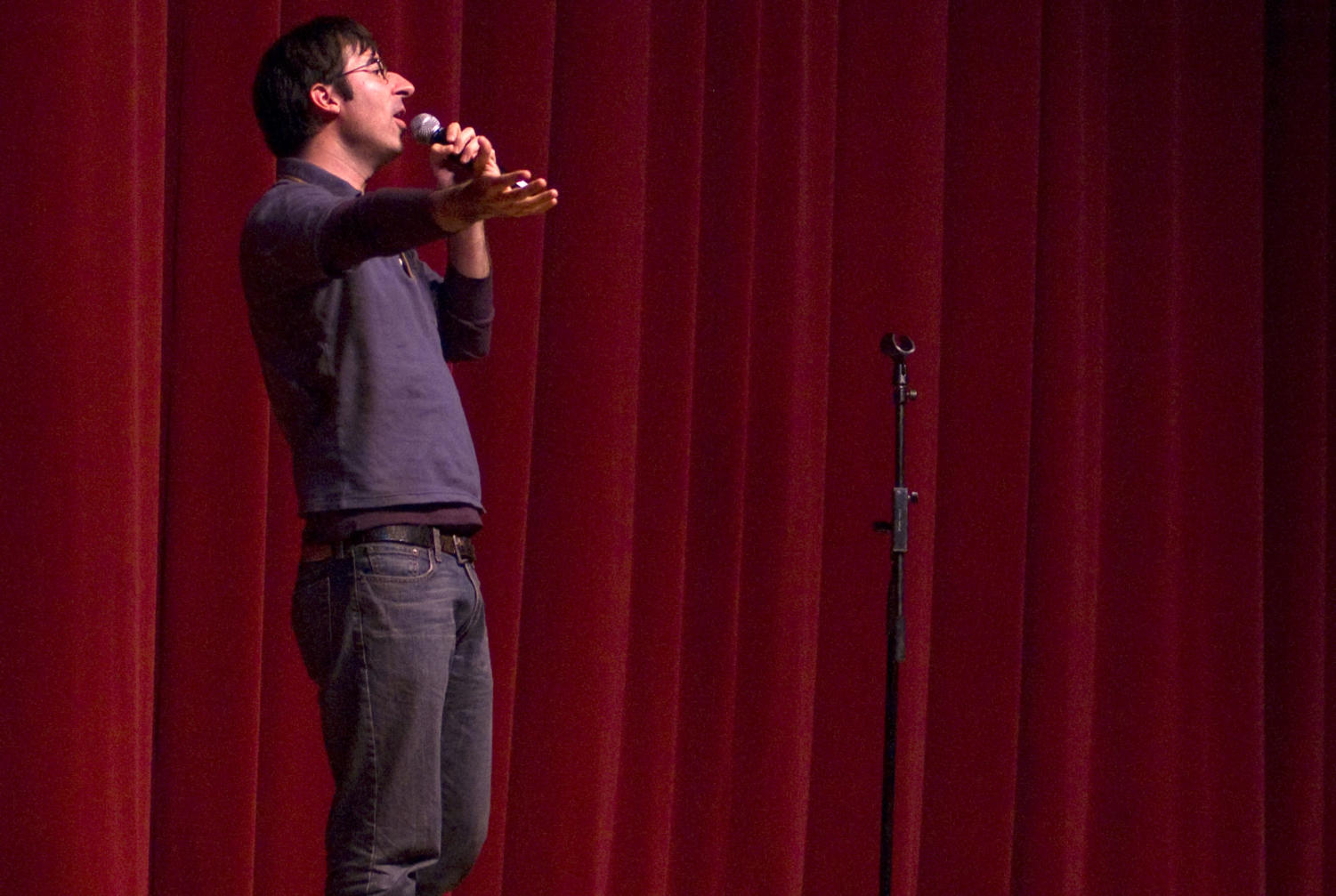 Comedian and Daily Show Senior Correspondent John Oliver performs standup at Mandel Hall on Saturday night.