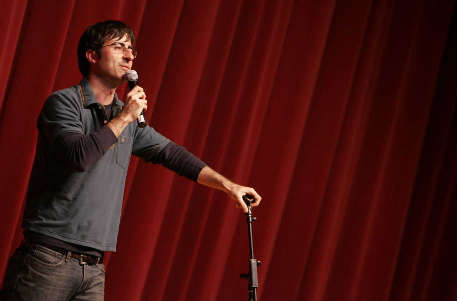 Comedian and Daily Show Senior Correspondent John Oliver performs standup at Mandel Hall on Saturday night.