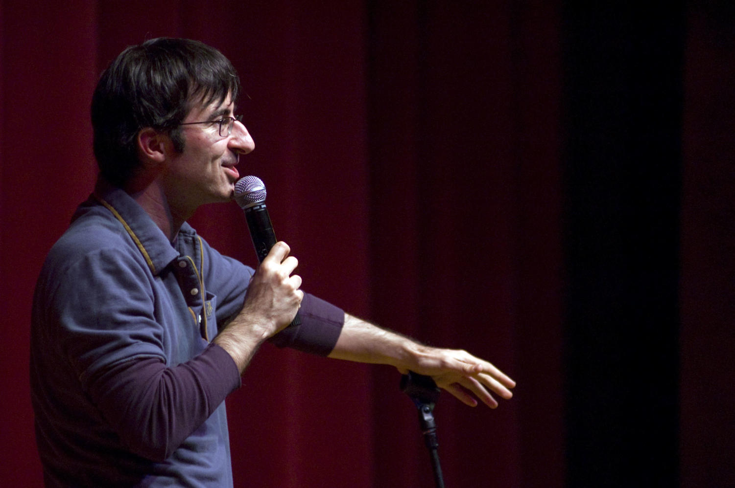 Comedian and Daily Show Senior Correspondent John Oliver performs standup at Mandel Hall on Saturday night.