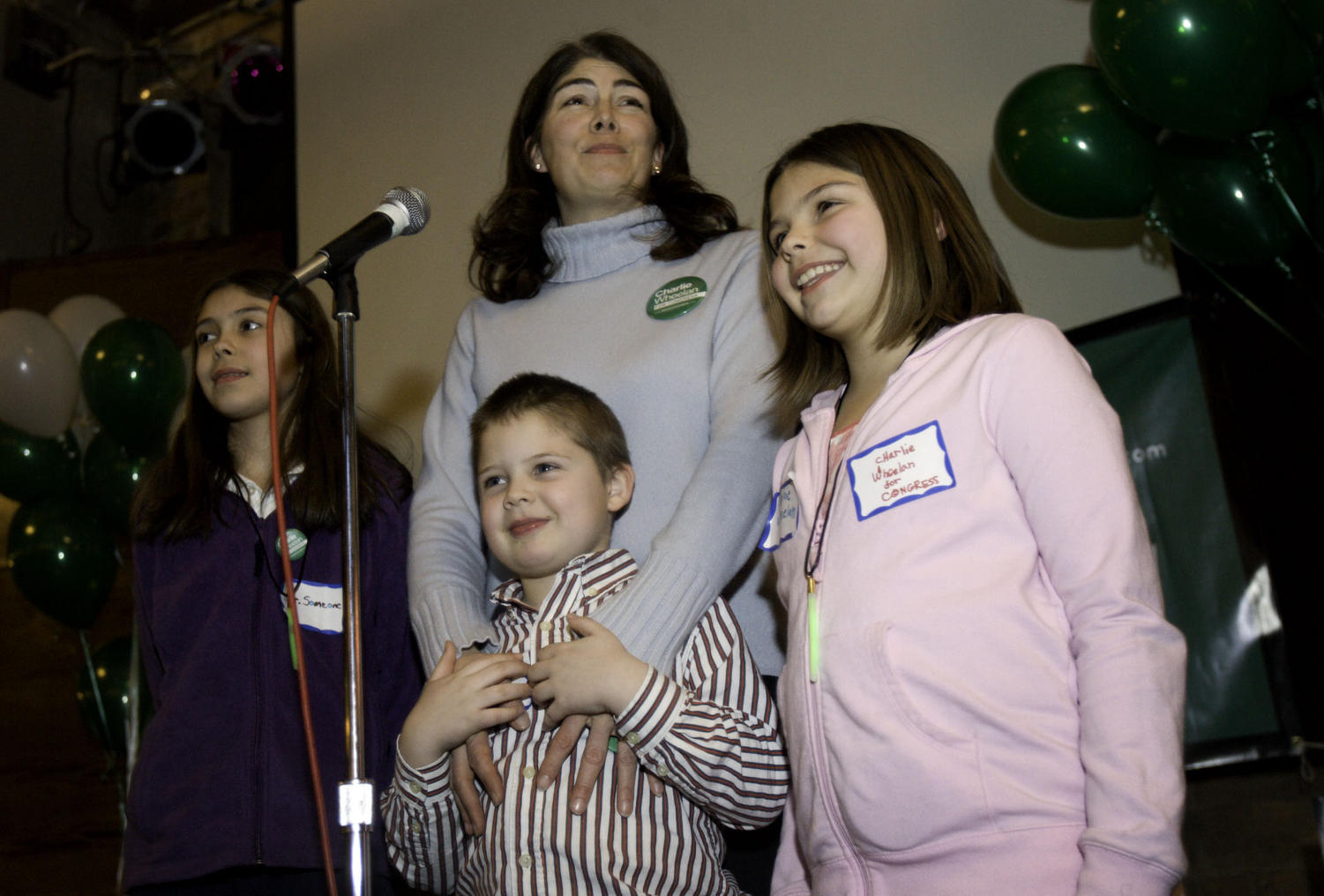 Charles Wheelan's family introduces him before his concession speech.