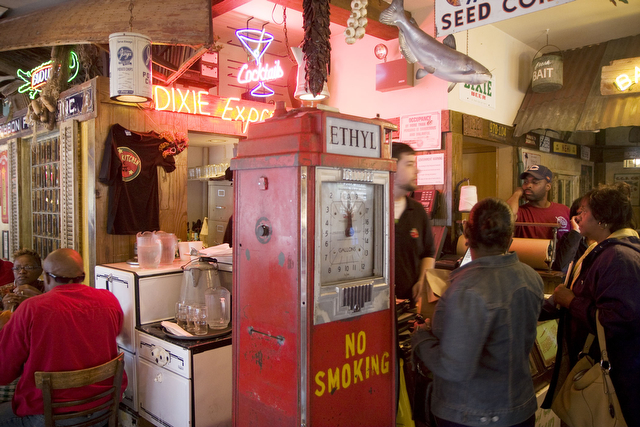 Customers wait to be seated at Dixie Kitchen in the final days before the restaurant closes.