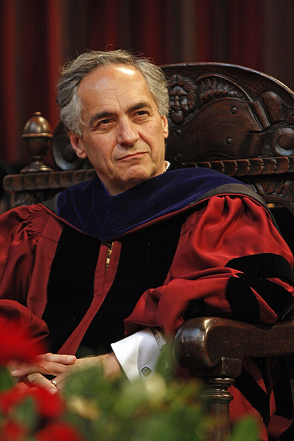 President Robert J. Zimmer listens on at the University's 500th Convocation Ceremony on Saturday.