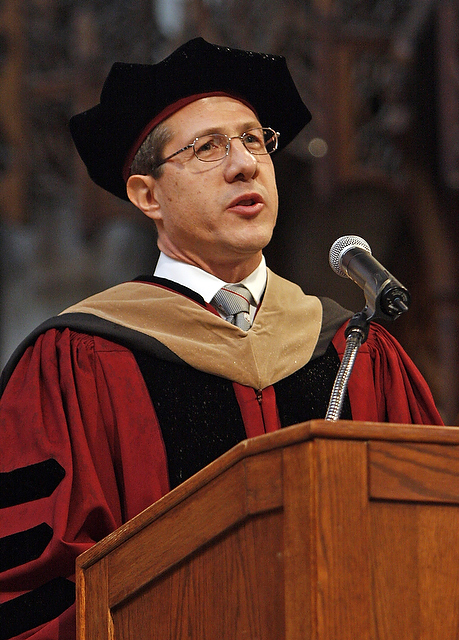 Chairman of the Board of Trustees Andrew Alper offers remarks at the University's 500th Convocation Ceremony on Saturday.