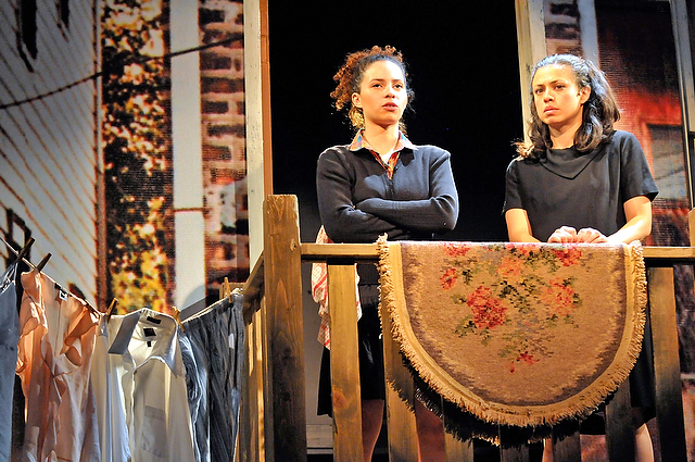 Christina Nieves (left) and Sandra Delgado (right) in Steppenwolf for Young AdultsÕ production of The House on Mango Street.