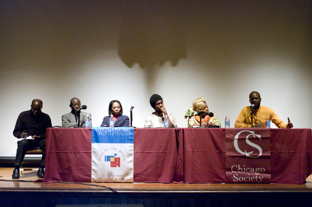 Co-founder and Executive Director of the Friends of the Congo Maurice Carney (far right) speaks at the Global Voices Lecture on the growing exploitation and conflict in Eastern Congo held at the International House on Wednesday evening.