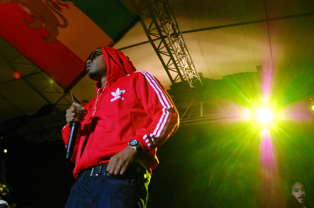 Nas performs during Summer Breeze on Saturday.