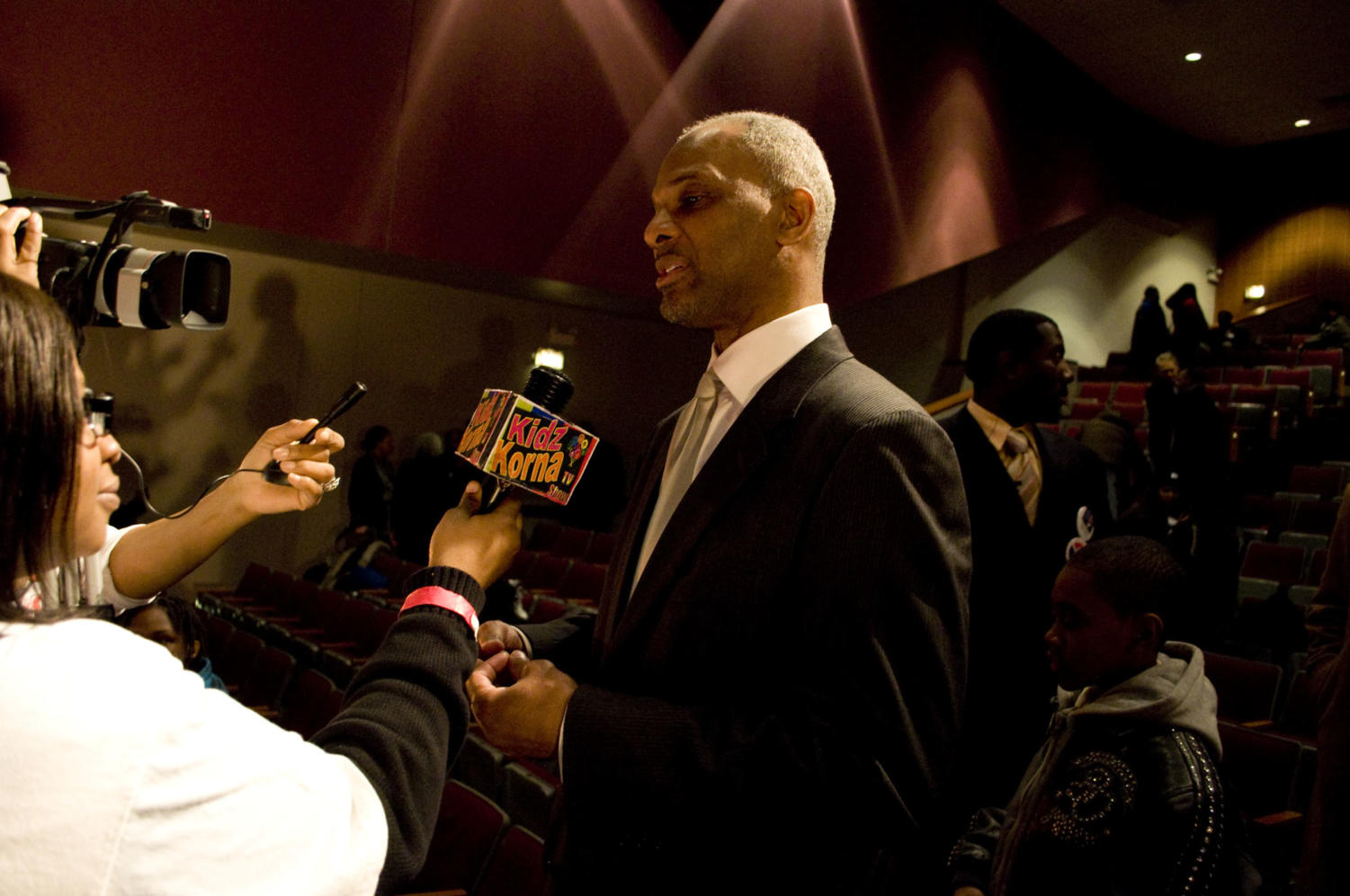 After the debate, journalists and supporters approached the stage for interviews and autographs, other audience members left for the evening.